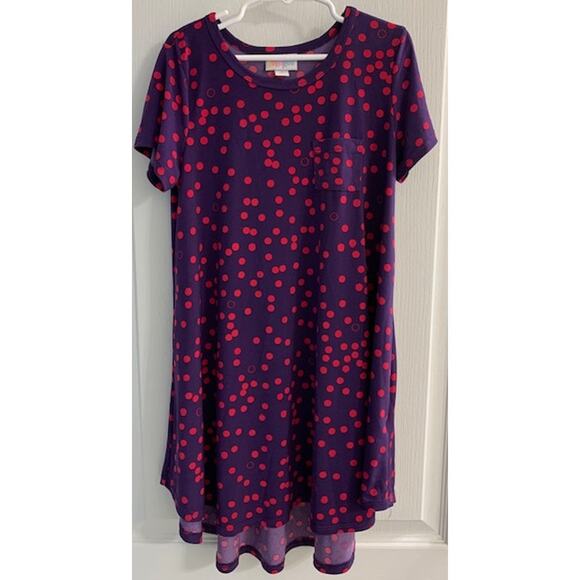 LuLaRoe "Scarlett" Purple and Red Girl's Dress - Size 8 - Picture 1 of 6